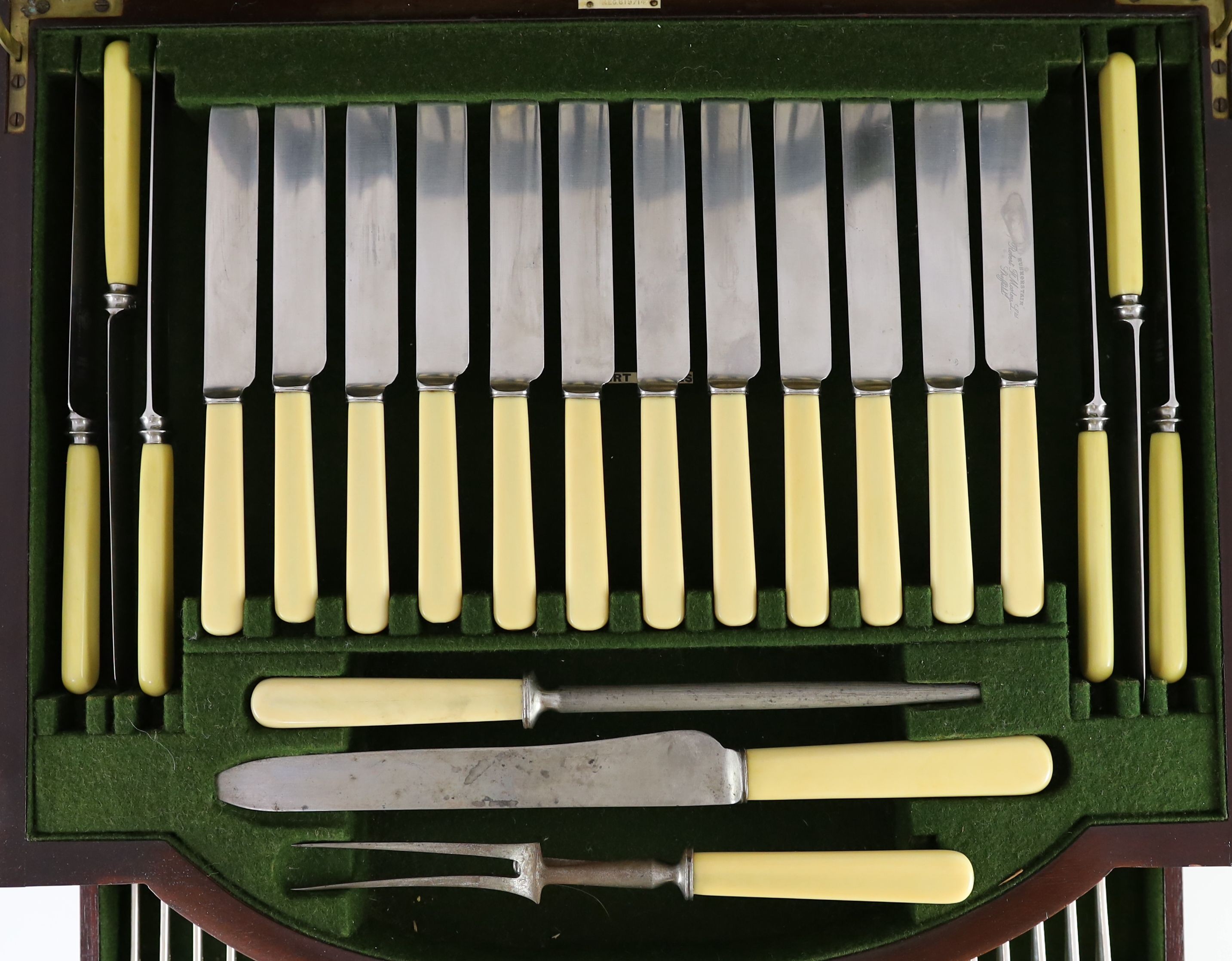 A George V canteen of silver cutlery by Atkin Brothers